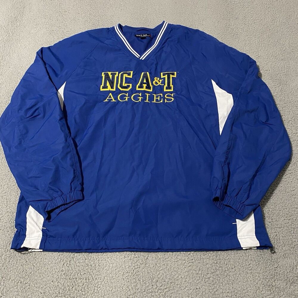North Carolina A&T Aggies Windbreaker Jacket Men 2XLT Tall Blue Pullover Lined